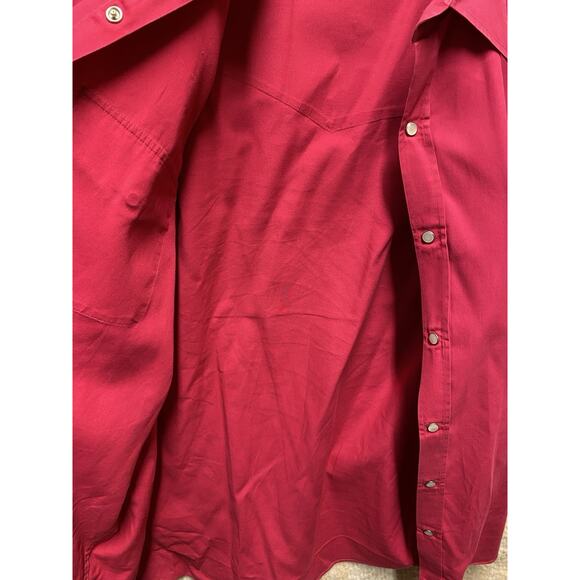 VTG Drysdales Pearl Snap Long Sleeve Shirt Men's Cowboy Ranch XL T Pink Heavy - Picture 10 of 10